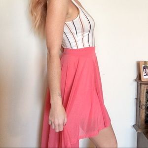 H&M pink/coral high low skirt
